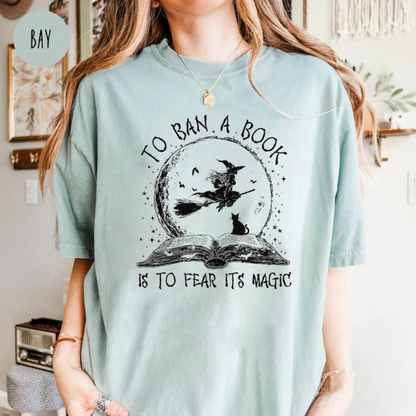 Halloween Witch Book Shirt - Retro Reading Library Graphic Tee