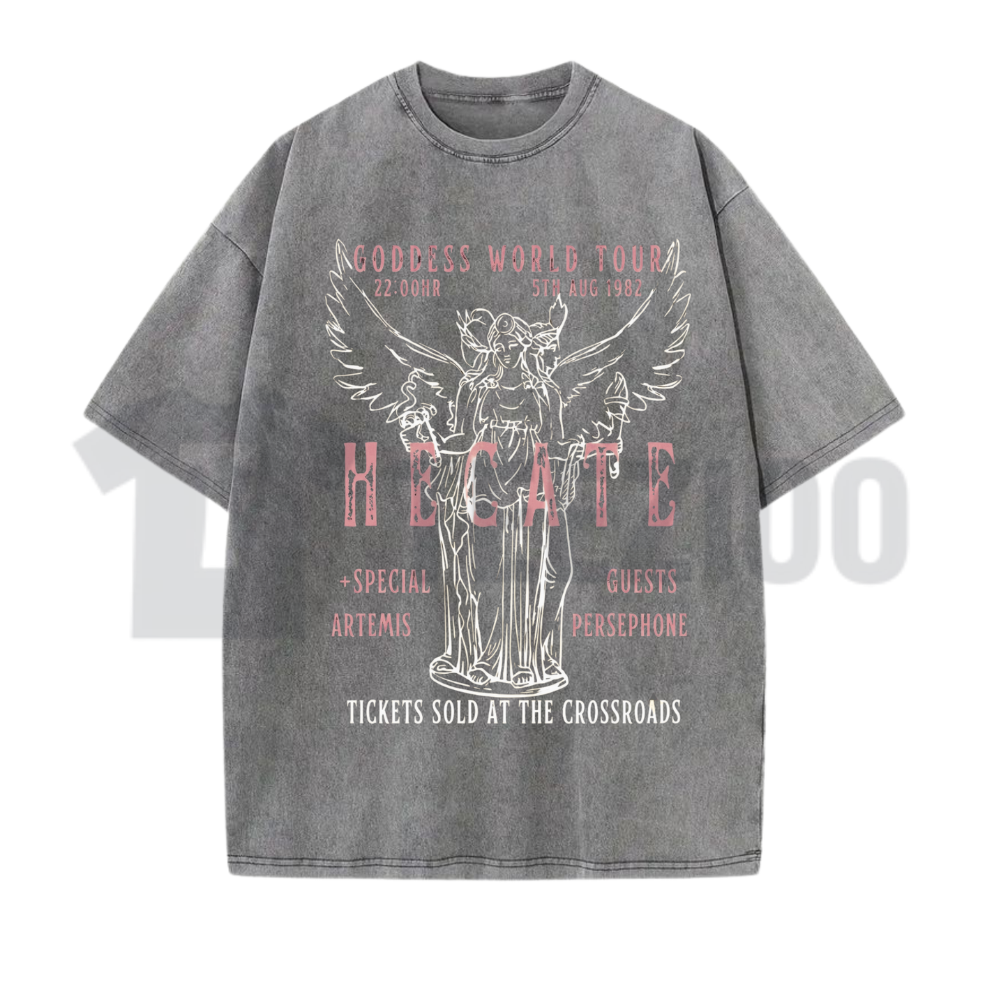 Hecate Goddess World Tour Shirt - Dark Academia Gothic Vintage Washed Graphic Tee