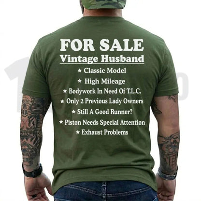 Retro “Husband Clearance” Graphic Tee – Funny Marriage Joke Shirt