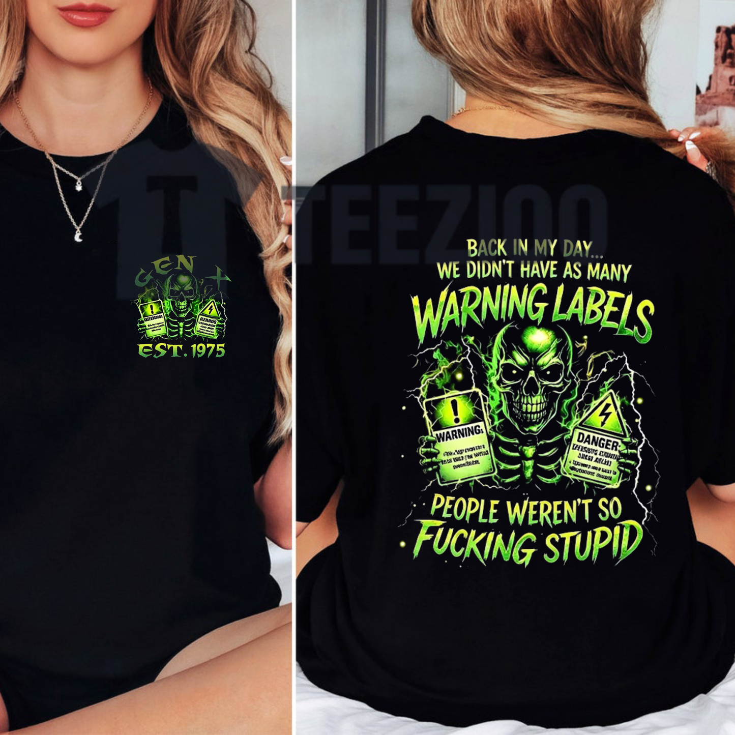 Gen X "Back In My Day" Skull Shirt - Custom Year Generation X Graphic Cotton Tee