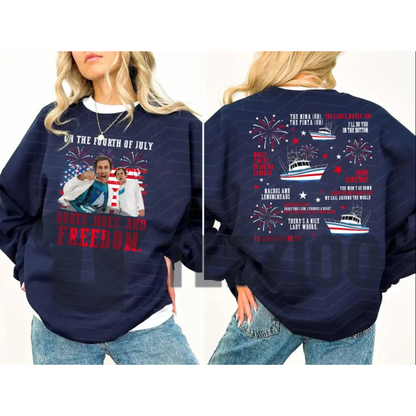 Boats Hoes & Freedom 4th of July Sweatshirt | Parody Top