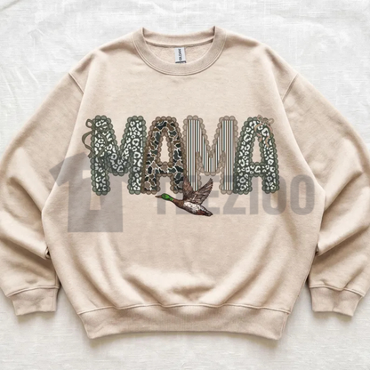 Camo Mama & Dada Matching Sweatshirt - New Parents Graphic Crewneck