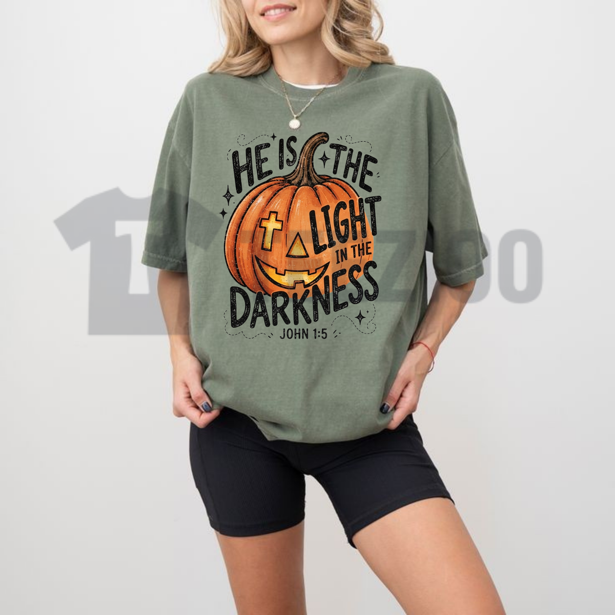 Comfort Colors Religious Fall Top – He Is The Light Graphic Apparel