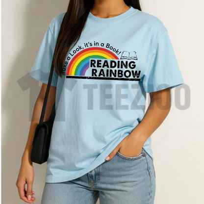 Retro Reading Rainbow Graphic Tee - Vintage "Take A Look It's In A Book" Shirt