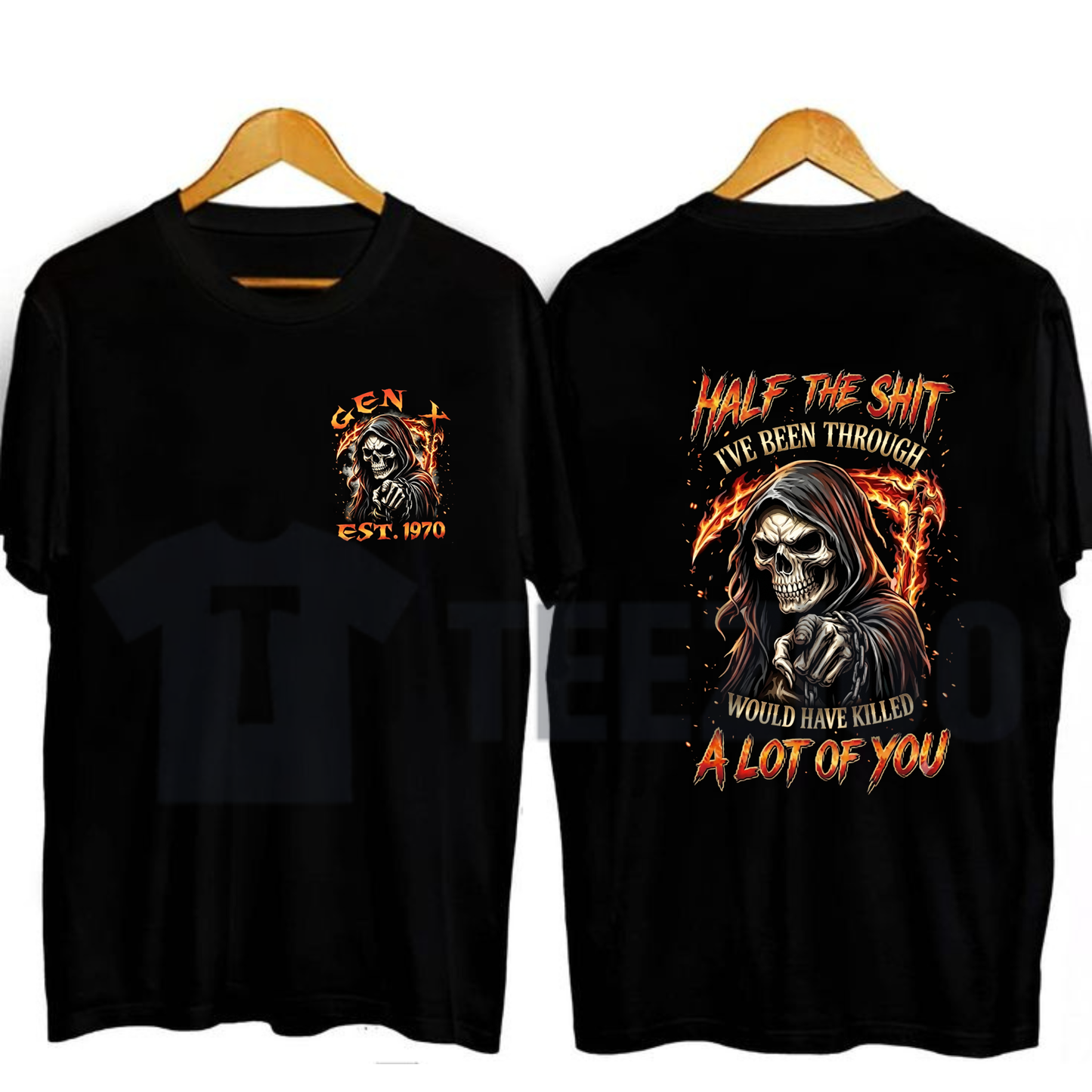 Funny Gen X Skull Custom Year T-Shirt
