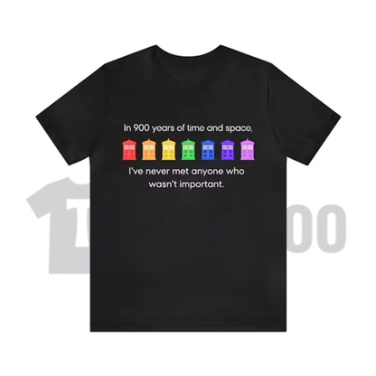 PRIDE Rainbow Police Box T-Shirt – 11th Doctor Quote LGBT Pride Month Whovian Graphic Tee