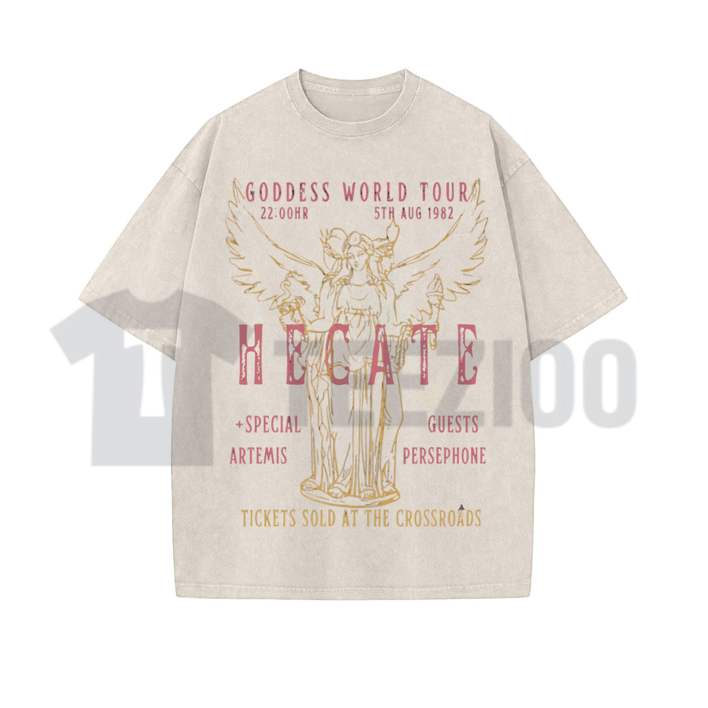 Hecate Goddess World Tour Shirt - Dark Academia Gothic Vintage Washed Graphic Tee