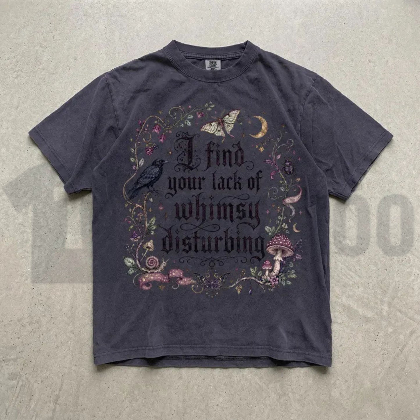Lack of Whimsy Crow Fall Comfort Colors Shirt – Witchy Celestial Moth Tee