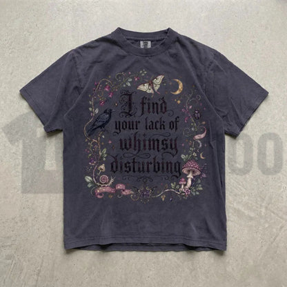 Lack of Whimsy Crow Fall Comfort Colors Shirt – Witchy Celestial Moth Tee