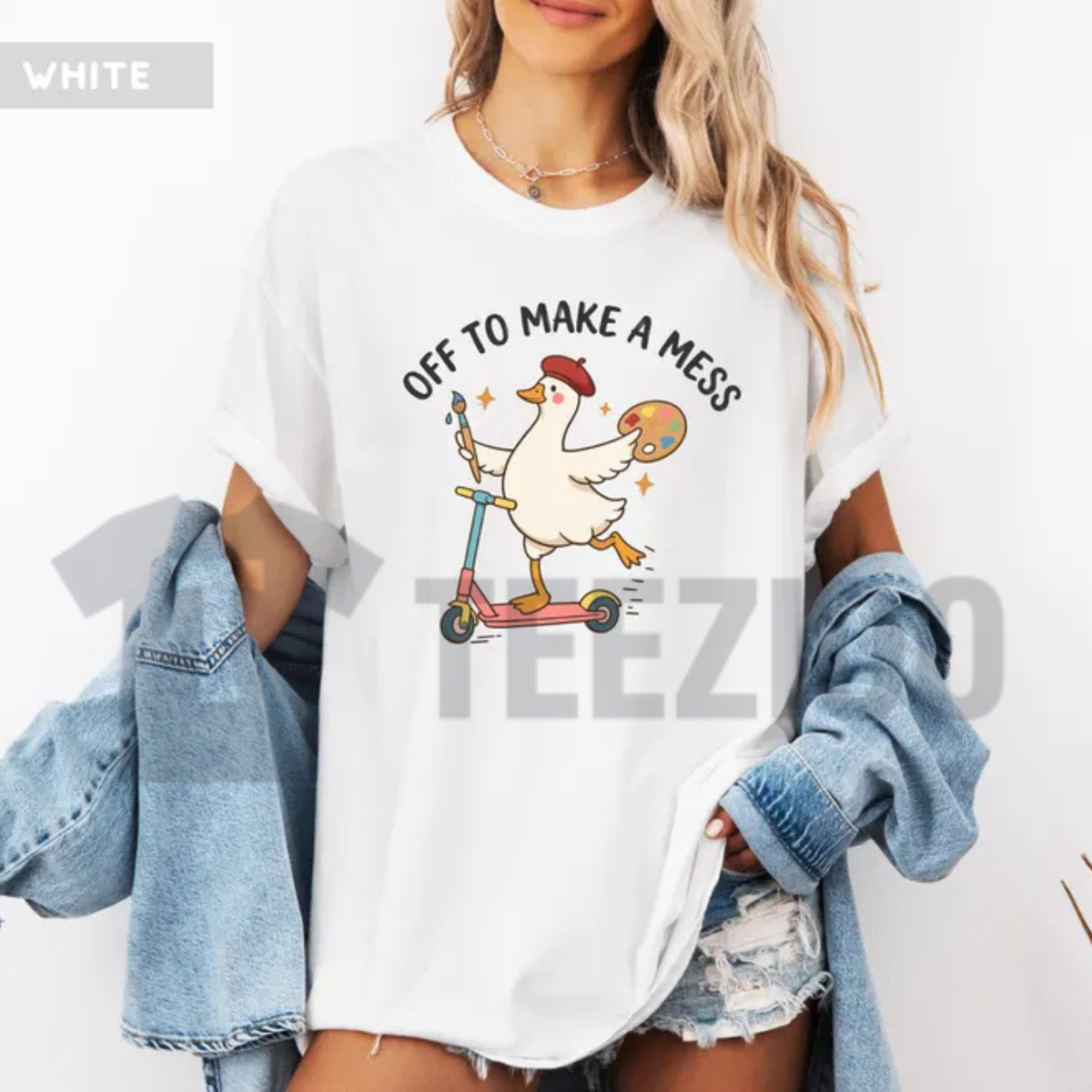 "Off To Make A Mess" Artist Goose Shirt - Funny Creative Art Graphic Tee