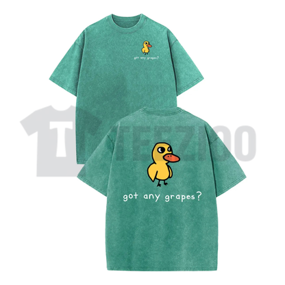 Holafish Women's Retro Vintage Short-Sleeve Cotton Shirt - Soho-Chic Duck Graphic Tee