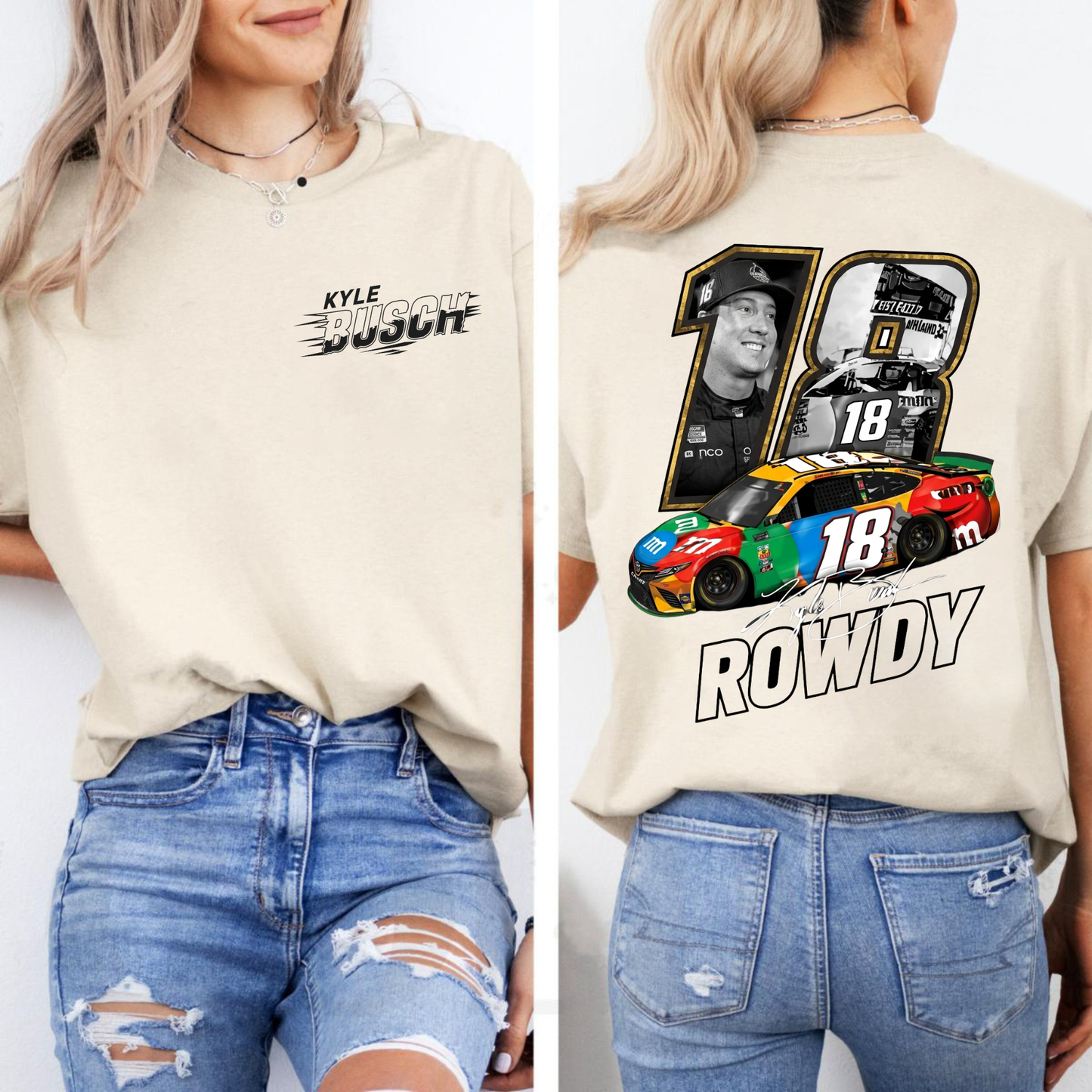 Double-Sided Kyle Busch 18 Racing T-Shirt