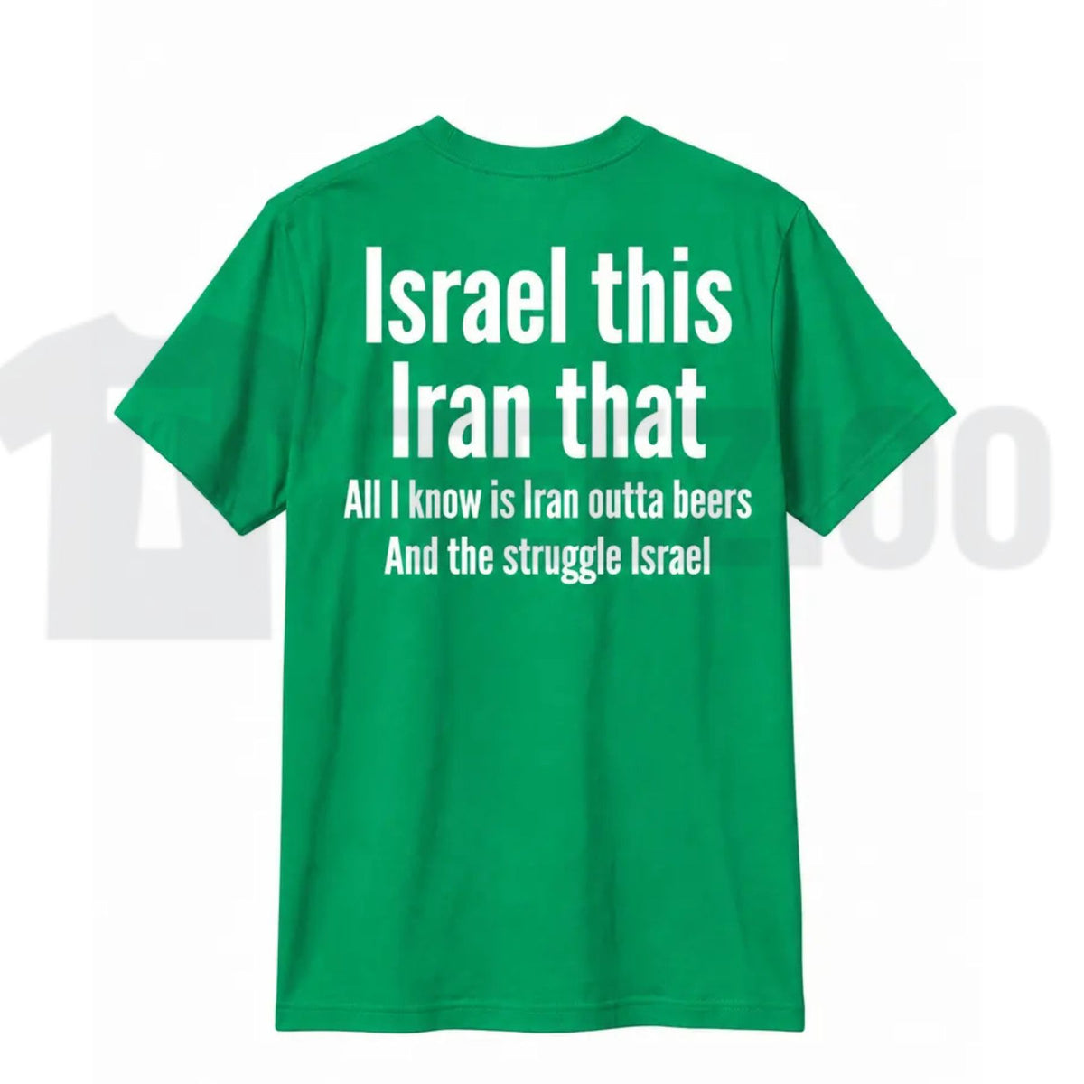 Humorous Beer Pun Graphic Top – Funny Back Print Iran Outta Beers Apparel