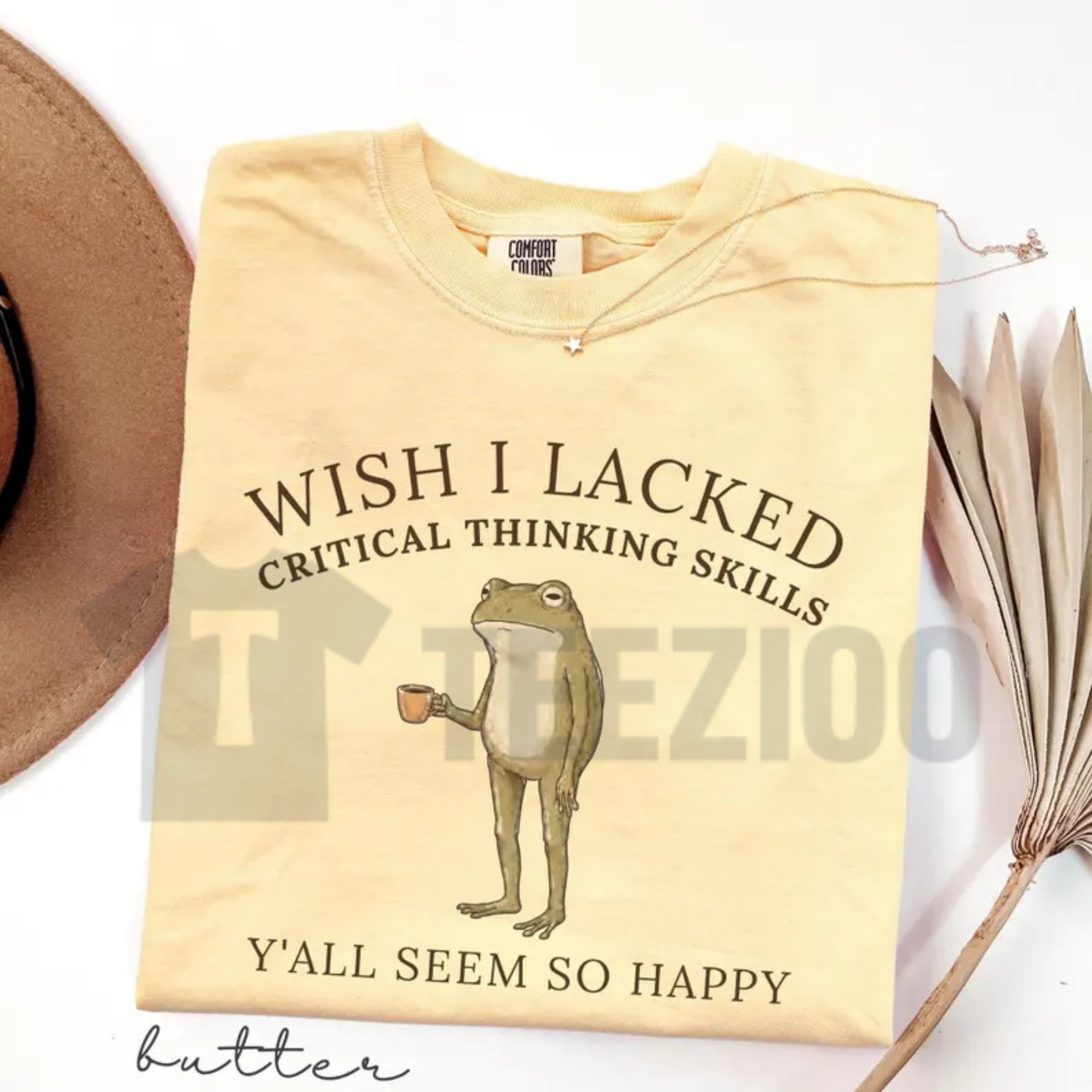 "Wish I Lacked Critical Thinking" Frog Shirt - Funny Sarcastic Meme Tee