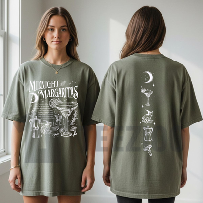 "Midnight Margaritas" 2-Sided T-Shirt - Retro Witchy Graphic Tee