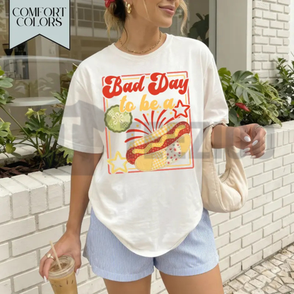 Bad Day To Be A Hot Dog Comfort Colors 4th of July Shirt