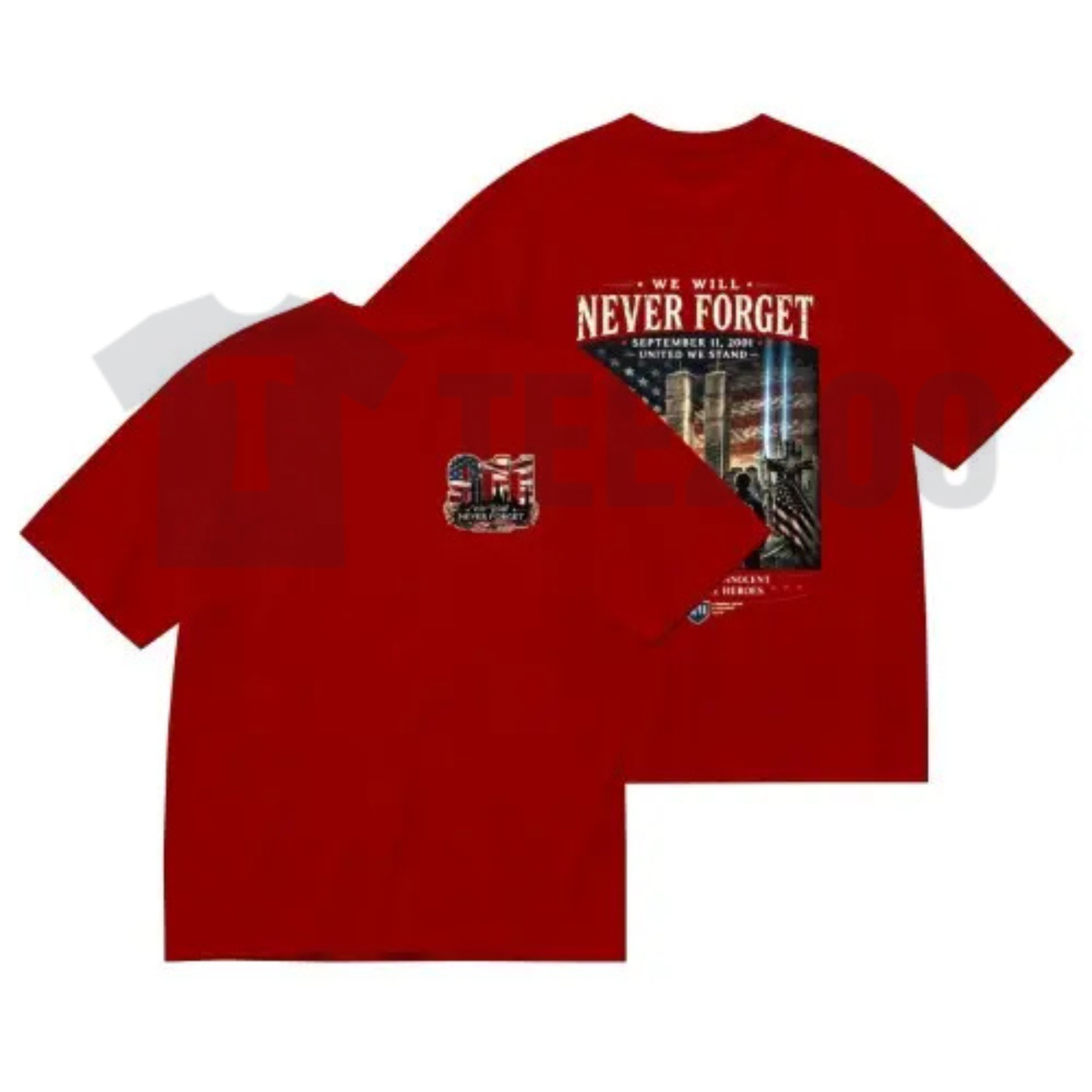 9/11 Memorial Twin Towers Shirt - American Flag Eagle First Responder Patriot Tee