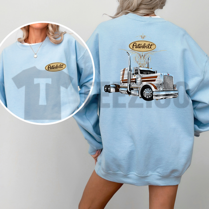 Classic Peterbilt Truck Sweatshirt - Vintage Diesel Graphic Crewneck Pullover