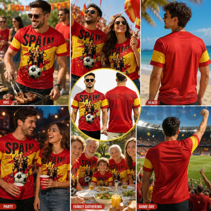 2026 Spain Soccer T-Shirt for Men - Spanish Football Fan Graphic Tee