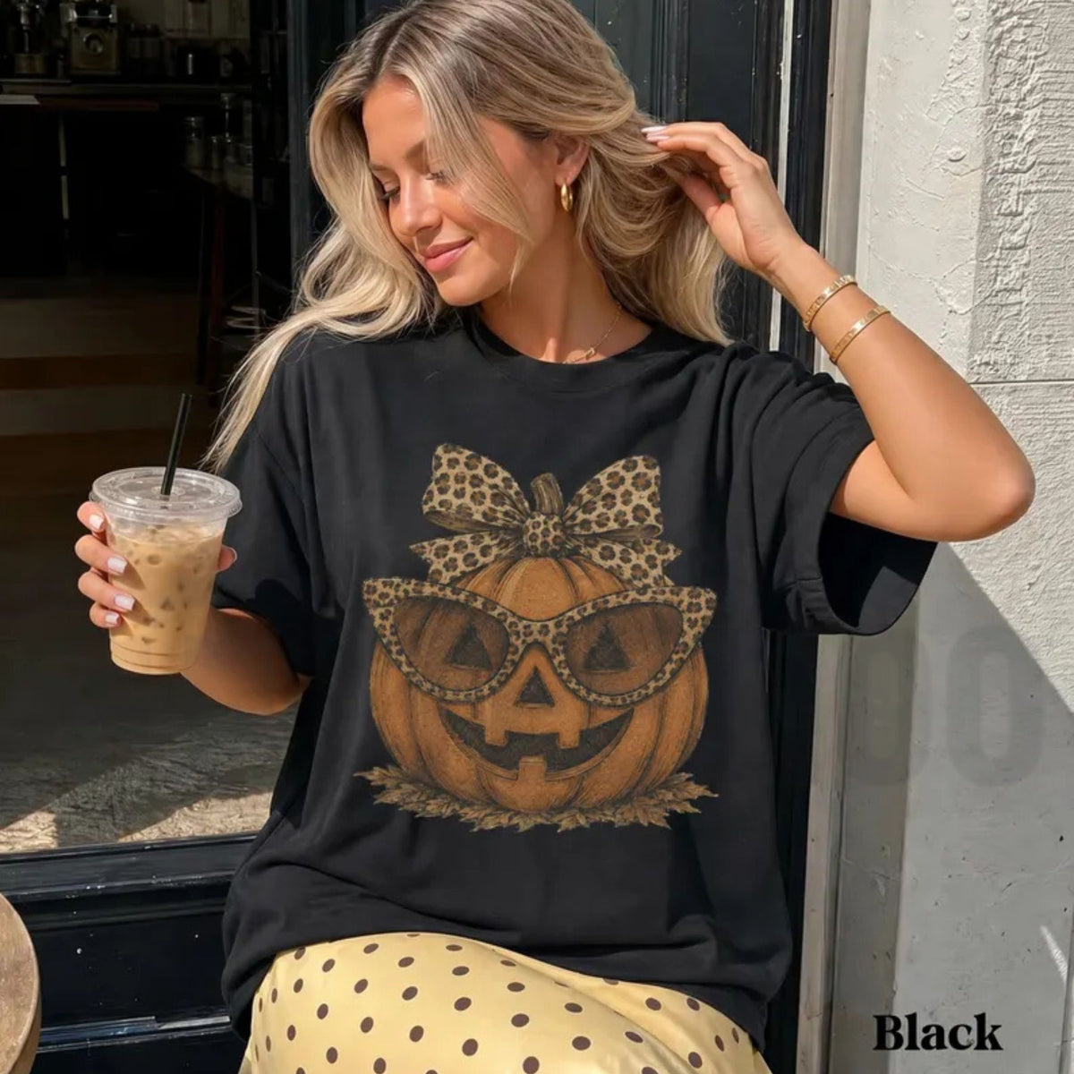 Leopard Pumpkin Halloween Shirt – Fall Jack O Lantern Crewneck Tee