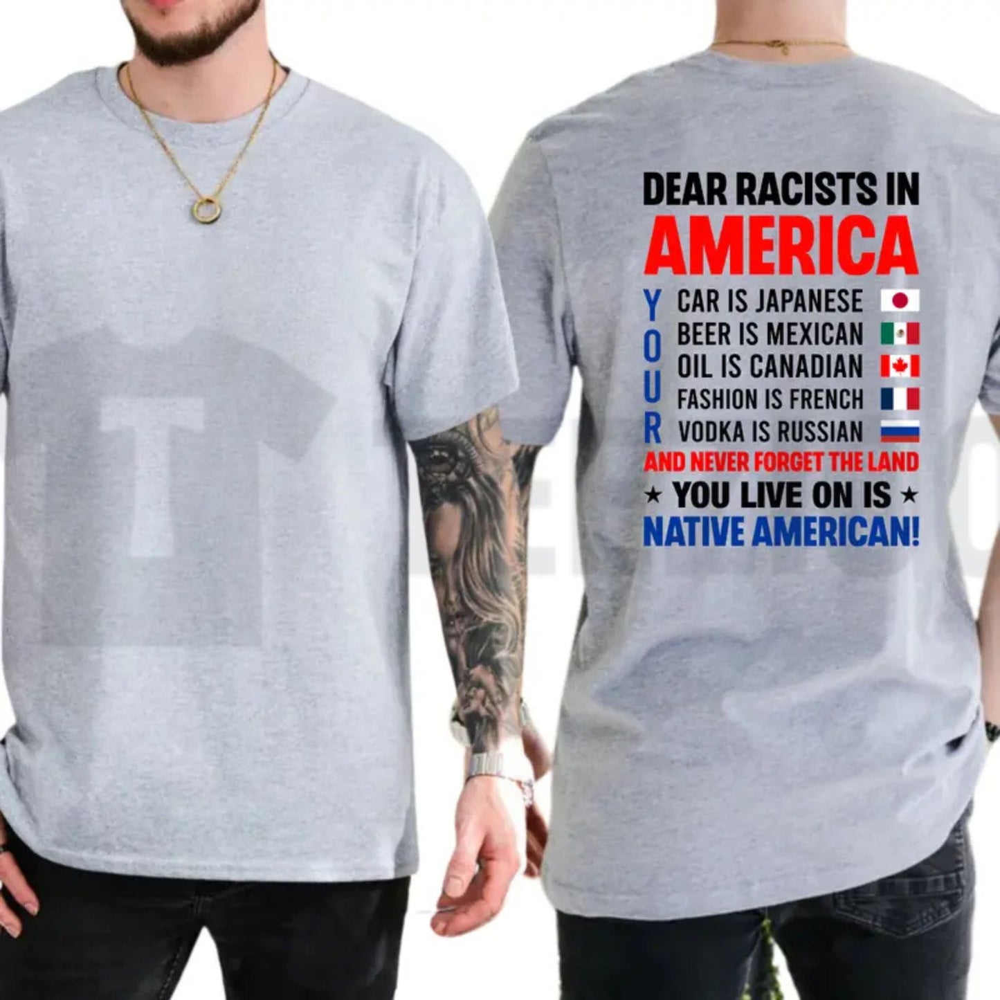 Dear Racists In America Tee – Funny Political Liberal Democrat Graphic Shirt