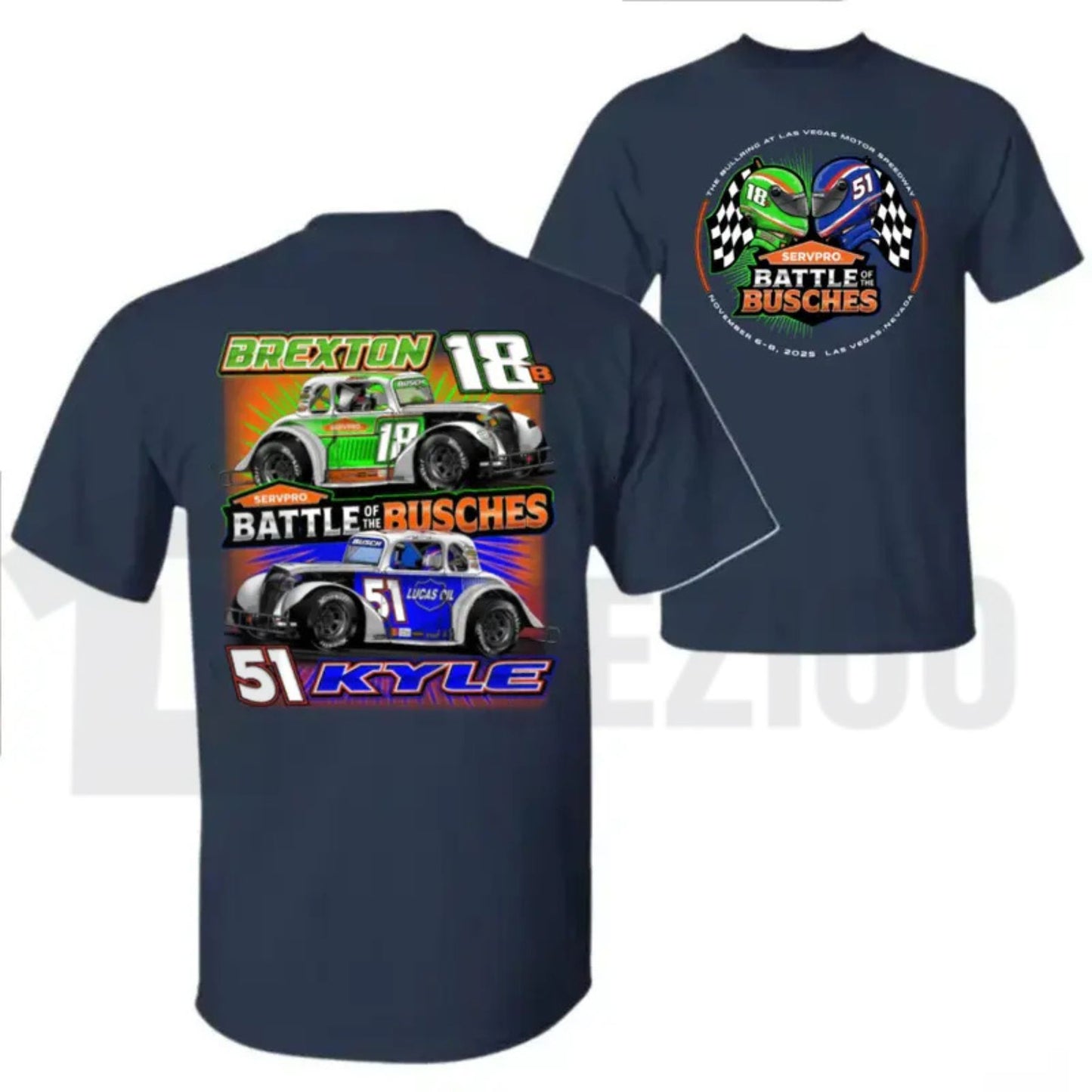 Battle Of The Busches Racing Vintage NASCAR Style Graphic T-Shirt