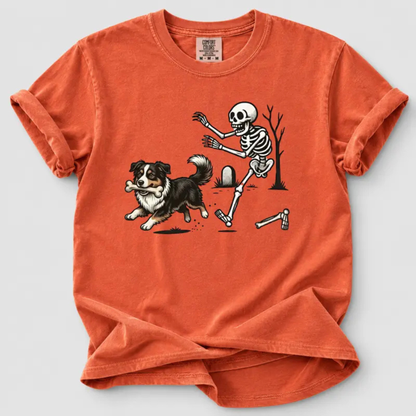 Dog Breeds Halloween Skeleton T-Shirt - Funny Spooky Season Pet Tee