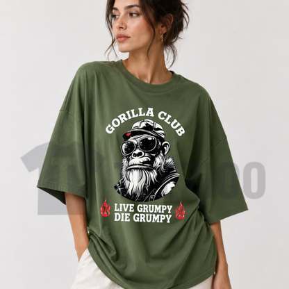 Gorilla Club Graphic Shirt - Retro Ape Streetwear Aesthetic Unisex Tee