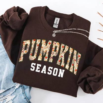 Pumpkin Season Sweatshirt - Cozy Autumn Fall Pumpkin Patch Crewneck