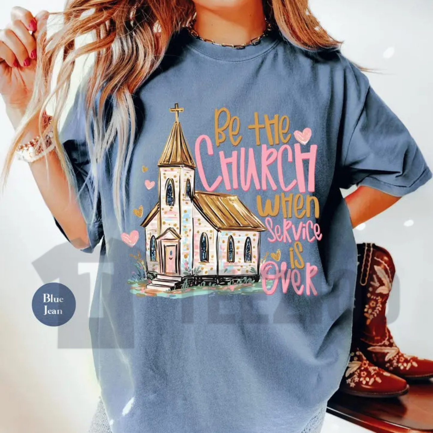 "Be The Church When Service Is Over" T-Shirt - Retro Christian Graphic Tee