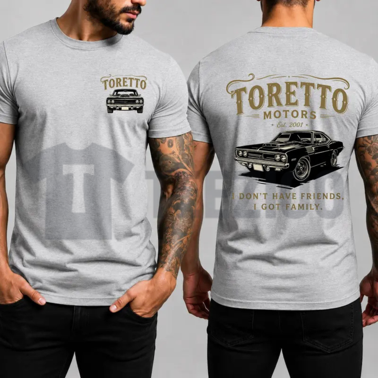 Toretto Motors Vintage Racing Muscle Car T-Shirt