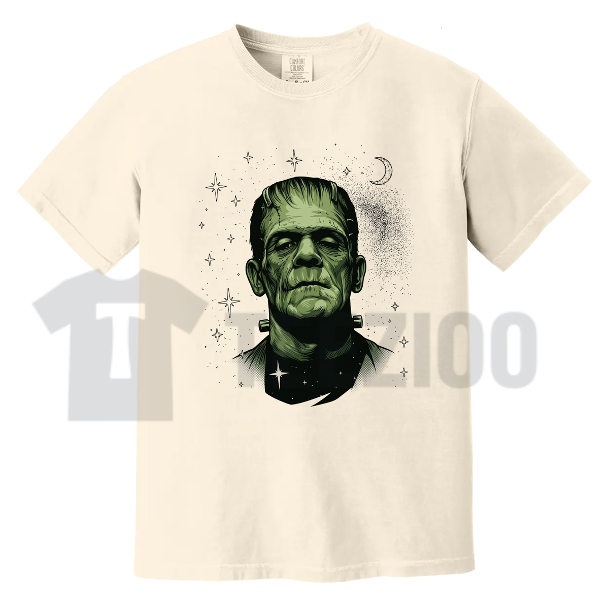 Retro Spooky Celestial Frankenstein Bride Couple Shirt - Halloween Gothic Tee