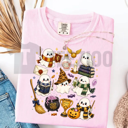 Wizard Ghost Shirt - Magical Halloween Fantasy Graphic Tee