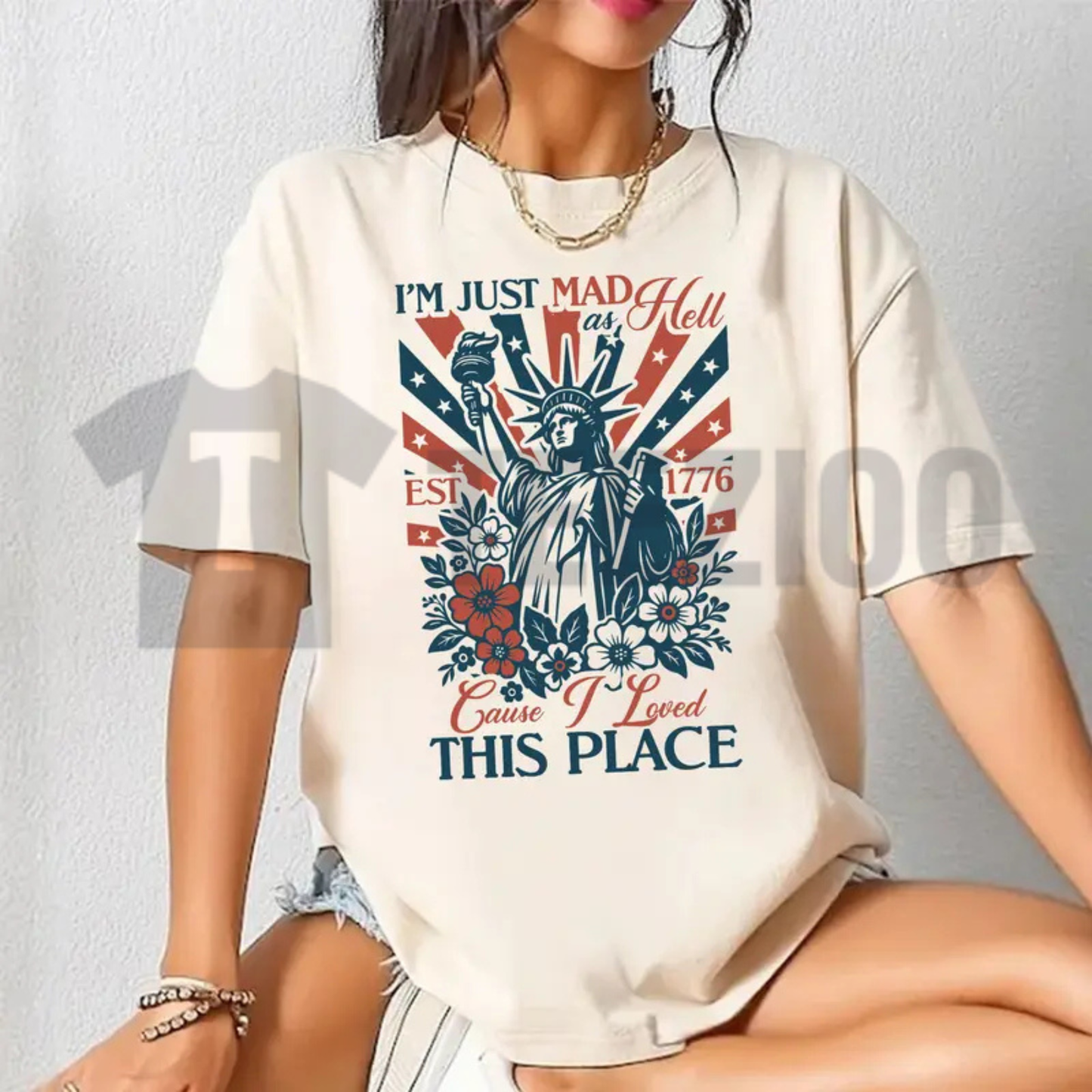 Vintage Mad As Hell 250th Anniversary Patriotic Tee