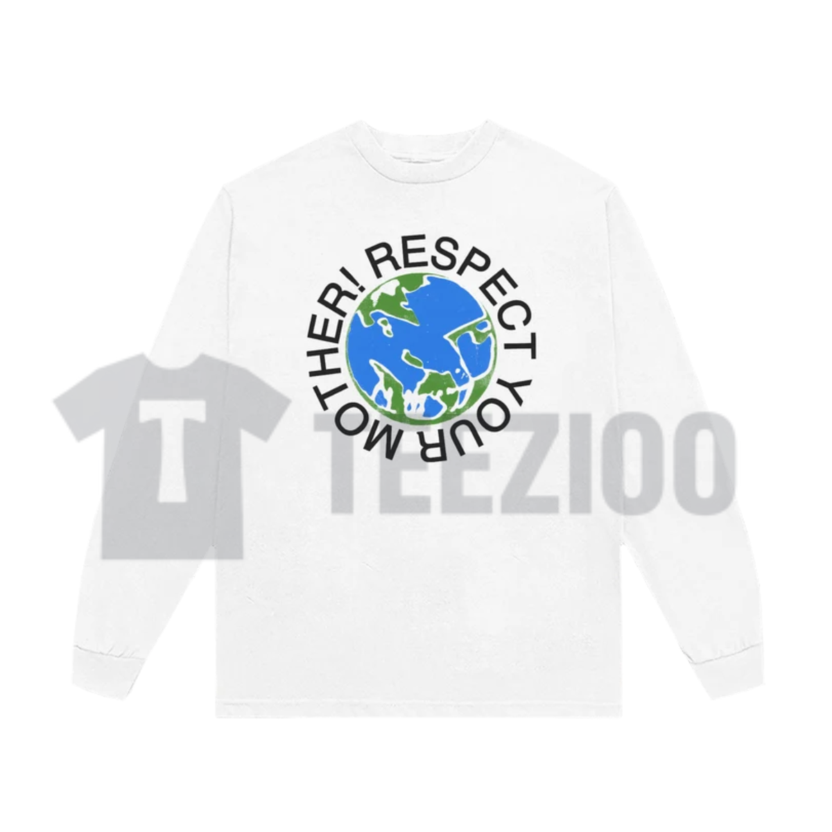 Respect Your Mother Long Sleeve Shirt - Vintage Earth Day Eco Graphic Tee