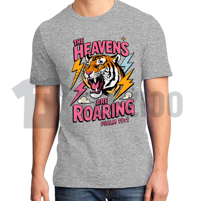Celestial Thunder Roaring Heavens Graphic Tee - Vintage Streetwear Heavy Cotton Shirt