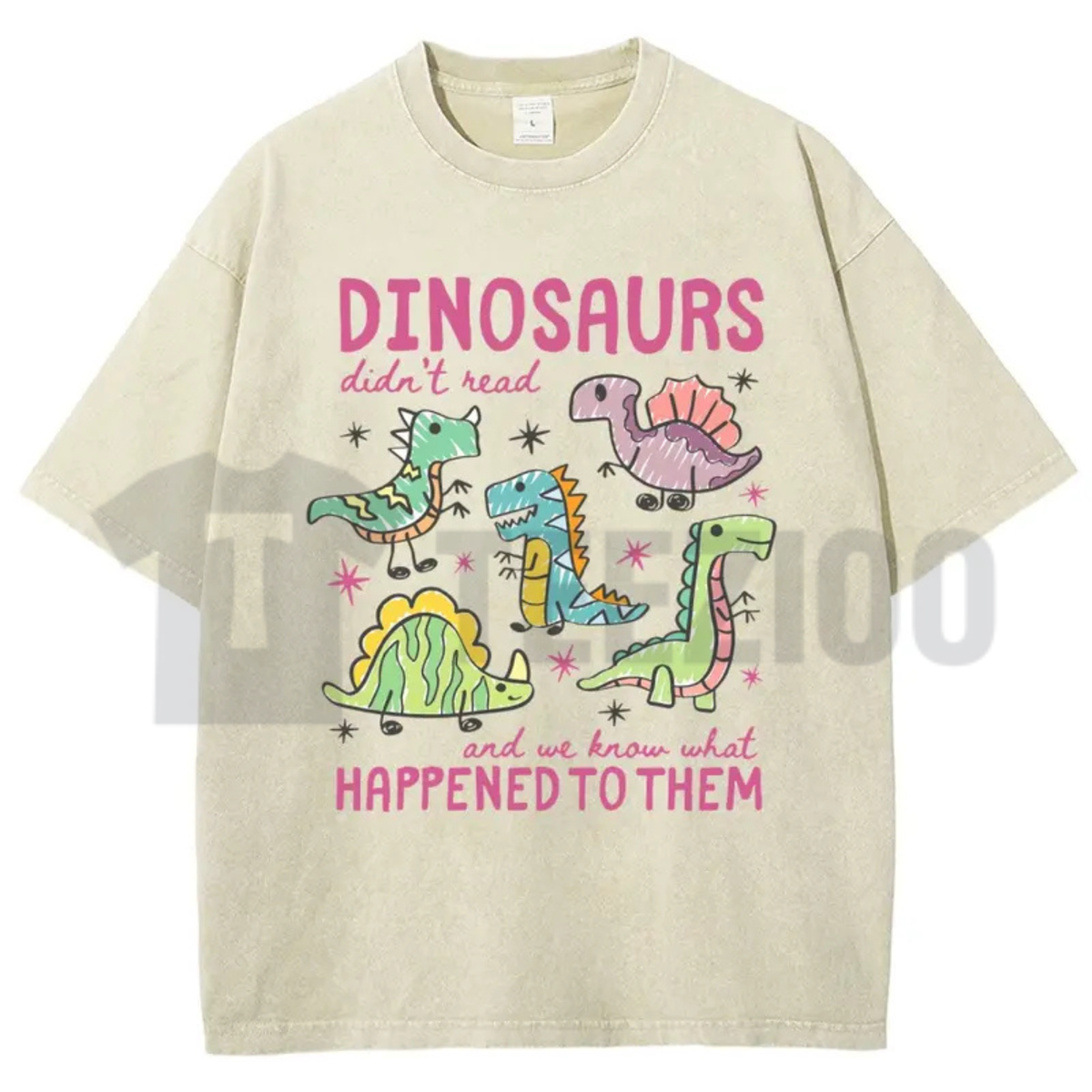 Dinosaurs Didn't Read Dino Teacher Shirt - Retro Book Reading Graphic Tee