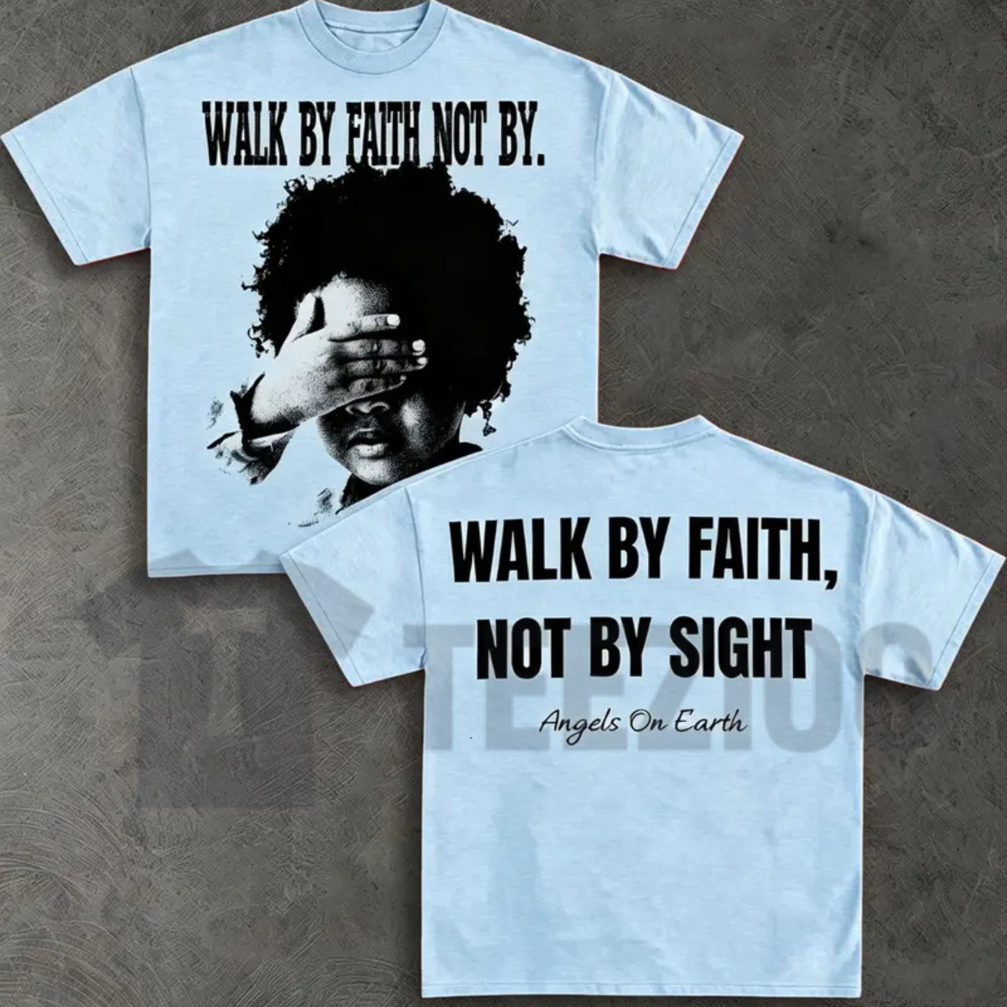 "Walk By Faith Not By Sight" T-Shirt - Christian Inspirational Cross Graphic Tee