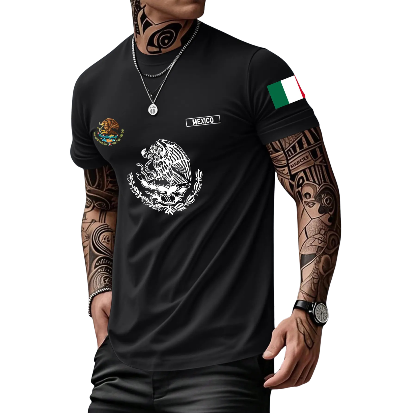Mexican-Themed Print T-Shirt for Men - Retro Mexico Pride Graphic Tee