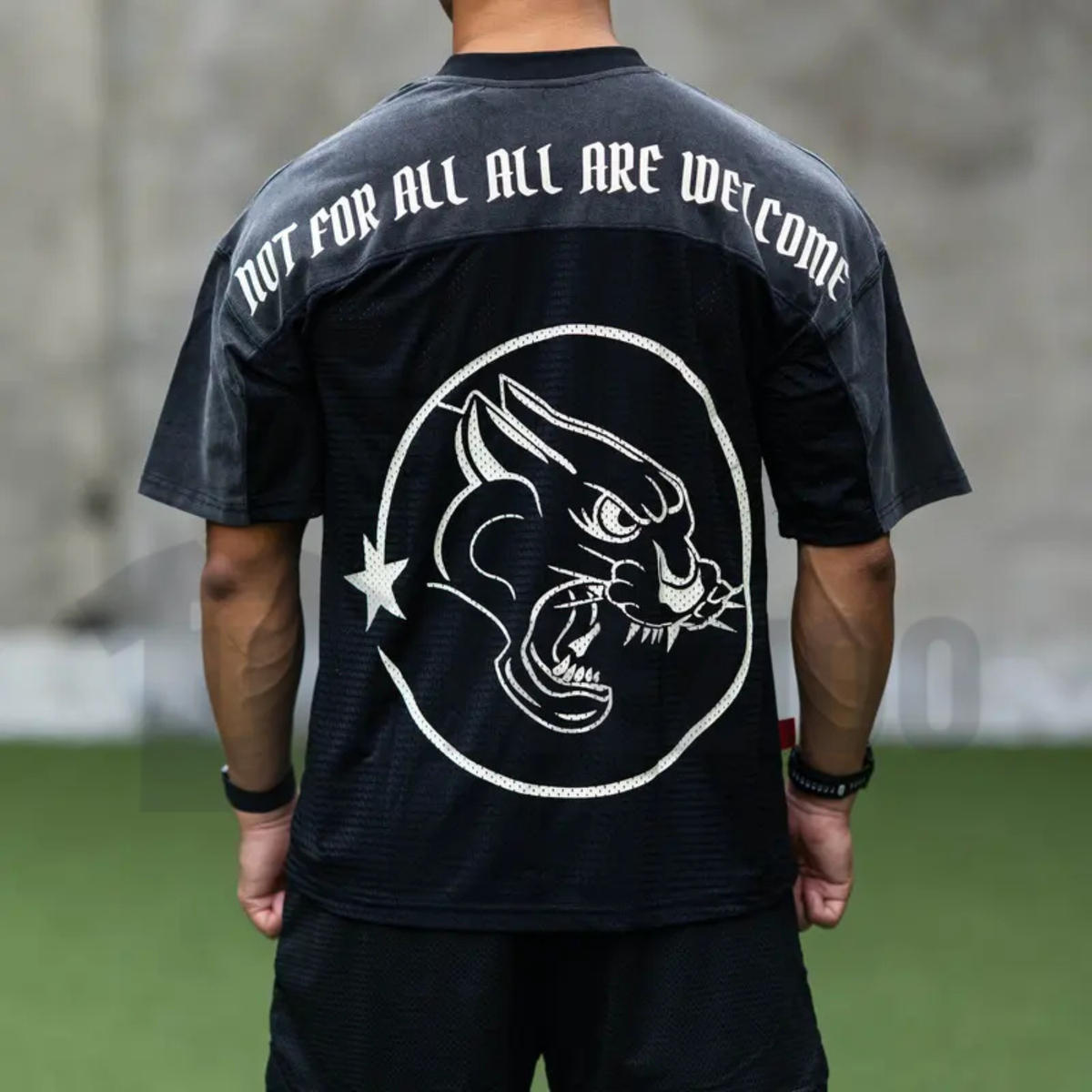 Hybrid Jersey Panther Logo Athletic Shirt - Performance Training Top