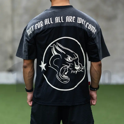 Hybrid Jersey Panther Logo Athletic Shirt - Performance Training Top