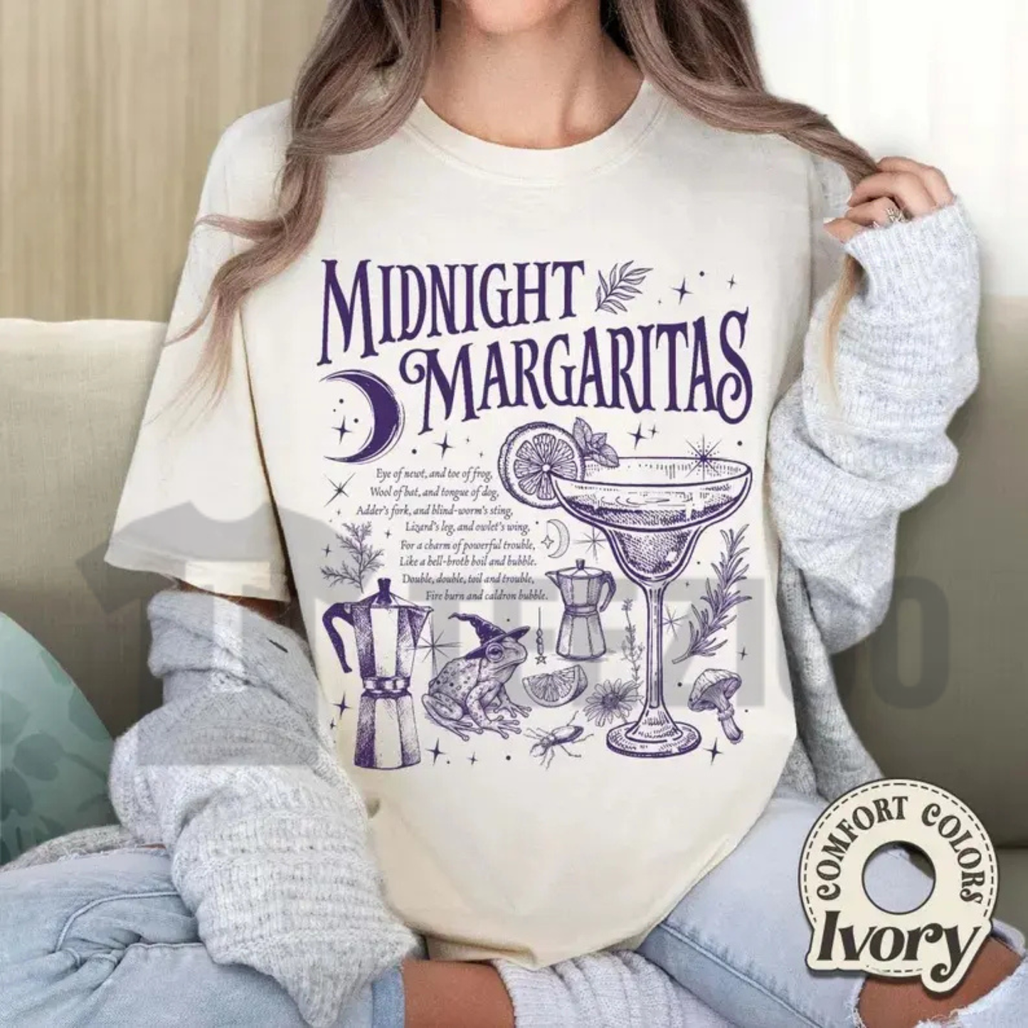 "Midnight Margaritas" 2-Sided T-Shirt - Retro Witchy Graphic Tee
