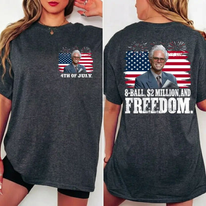 Baby Billy 4th of July 8-Ball Funny Patriotic Graphic T-Shirt