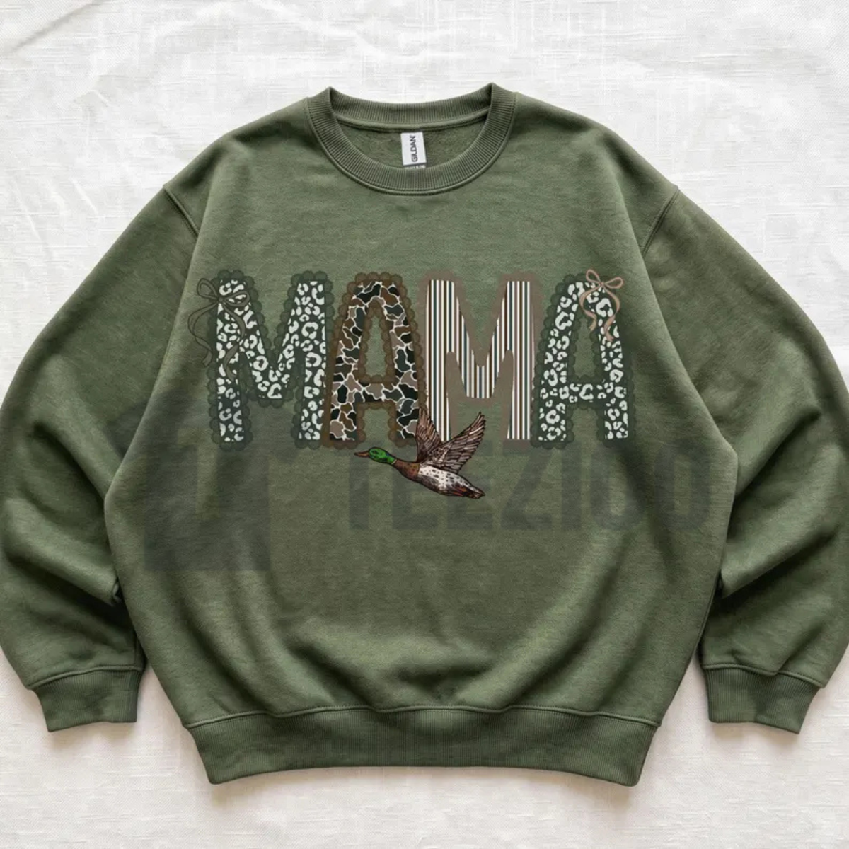 Camo Mama & Dada Matching Sweatshirt - New Parents Graphic Crewneck
