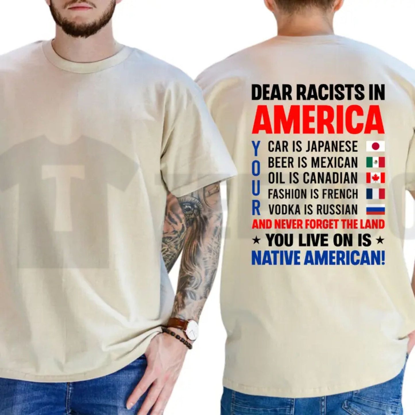 Dear Racists In America Tee – Funny Political Liberal Democrat Graphic Shirt