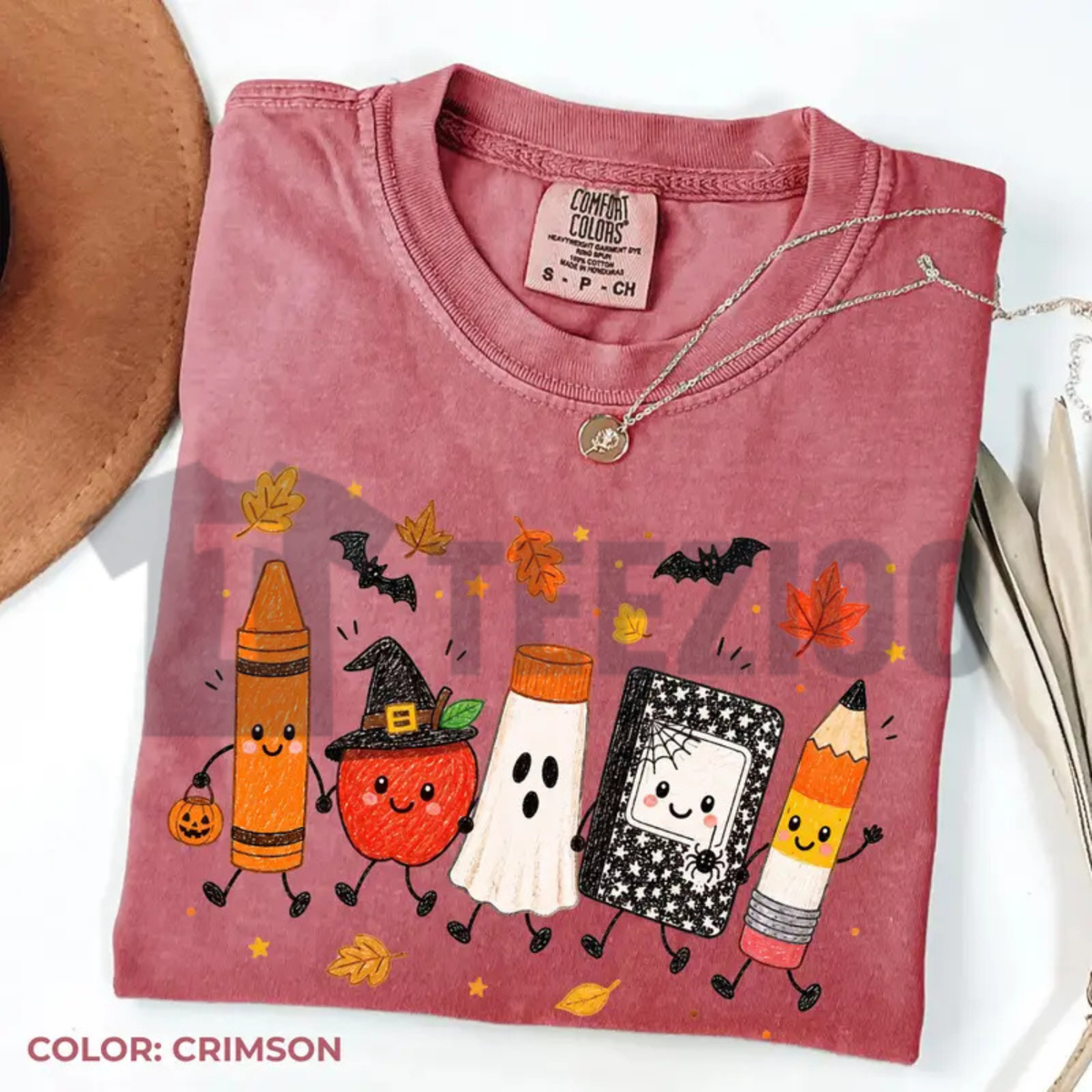 Comfort Colors® Halloween Teacher Shirt - Cute Spooky School Doodles Tee