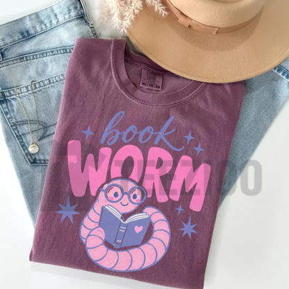 Comfort Colors® Book Worm Shirt - Trendy Reading Worm Graphic Tee