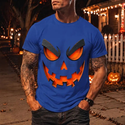 Spooky Halloween Top – Men's Scary Evil Jack O' Lantern Graphic Apparel