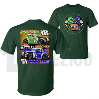 Battle Of The Busches Racing Vintage NASCAR Style Graphic T-Shirt
