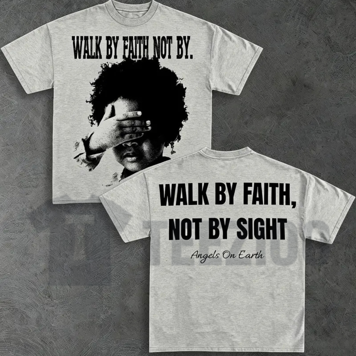 "Walk By Faith Not By Sight" T-Shirt - Christian Inspirational Cross Graphic Tee